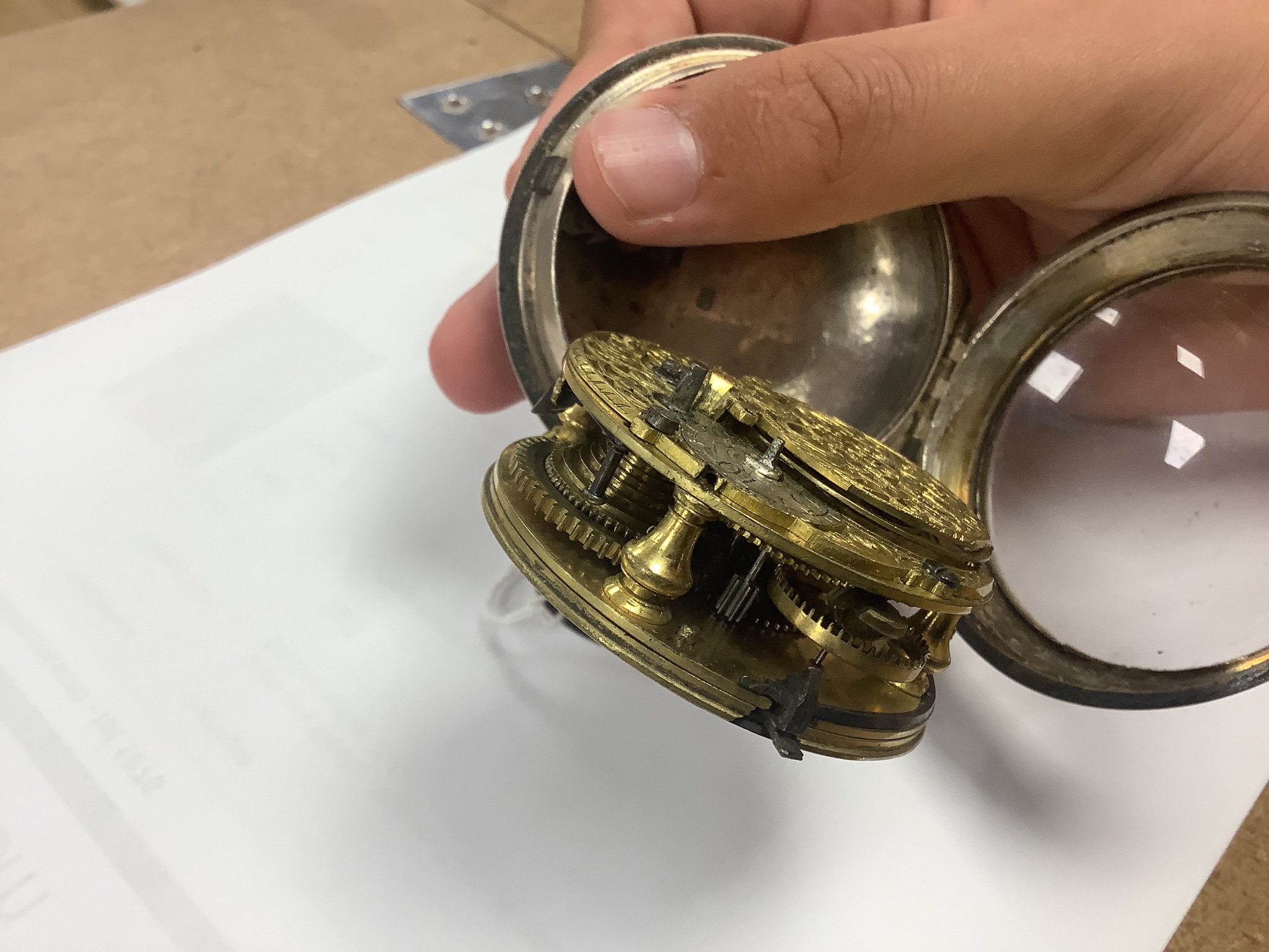 A George III silver cased ‘Regulator’ pocket watch